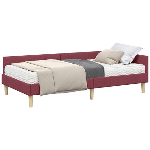 Struttura Letto Angolare con Materasso 2 pcs Grigio Tessuto - Foto 1