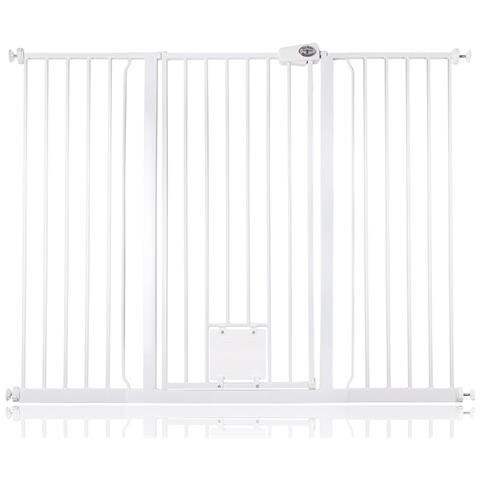 Bettacare Cancelletto Per Animali Con Gattaiola Bloccabile, 139.8cm - 147.4cm, Bianco, Altezza Di 104cm - Foto 1
