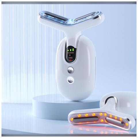Massaggiatore Per Collo Ems: Dispositivo Di Lifting Viso Con Rf, Led E Microcorrente Per Rassodare La Pelle Black&gold - Foto 6