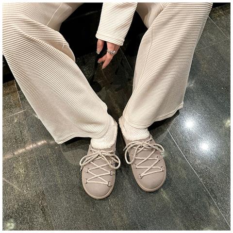 Pantofole Calde In Montone Stile Birkenstock Con Lacci - Comfort E Stile Gray 39 - Foto 4