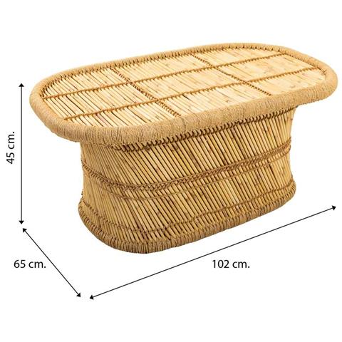 Tavolino In Bambù Marrone 102x65x45h - Foto 5
