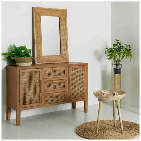 Specchio Da Parete In Legno E Rete Marrone 60x04x90h - Foto 2