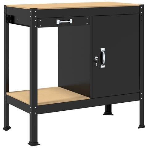 Banco da lavoro con cassetto con blocco Nero 90 x 49 x 91 cm - Foto 1