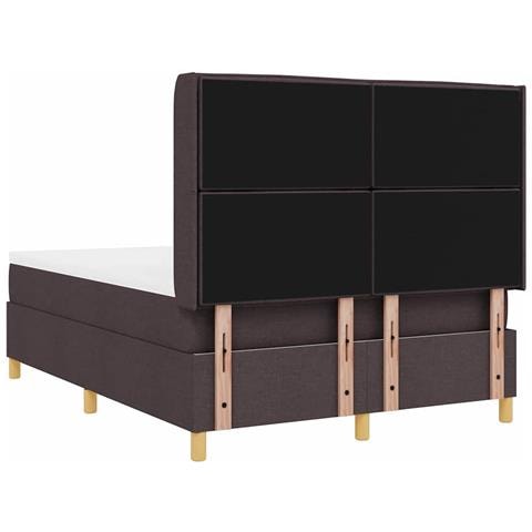 Letto a molle con materasso Marrone Scuro 140 x 200 cm Tessuto - Foto 9