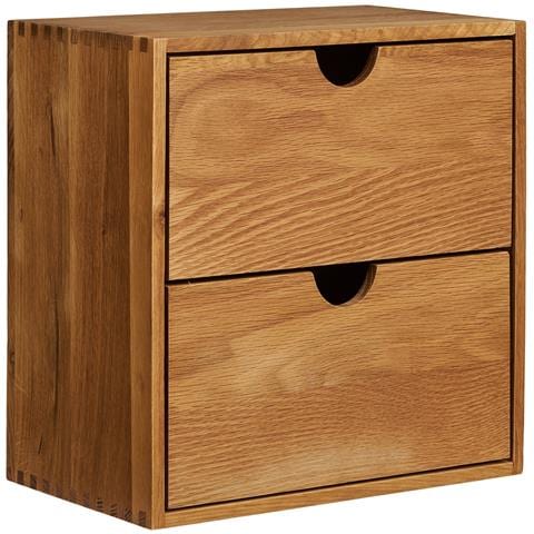 Mensola Da Parete Con Cassetti Townsville In Rovere Massiccio 30x18x30 Cm - Foto 1