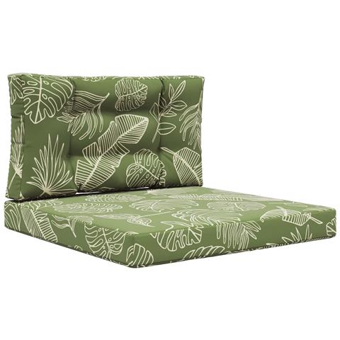 Cuscino per divano da esterno 2 pcs Design a foglia Poliestere - Foto 1