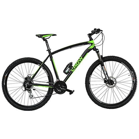 Bici Misura 29 Mountain Bike Telaio Alluminio Uomo Bicicletta Mtb Crow 24v Acera Freni Disco Idraulici Forcella Idraulica - 48 Nero Verde Verde Fluo Opaco - Foto 1