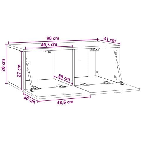Mobile Porta TV da Muro 98 x 41 x 30 cm Bianco Lucido - Foto 7