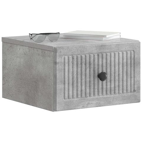 Mobiletto da notte a muro con cassetto 2 pcs Grigio Cemento - Foto 2