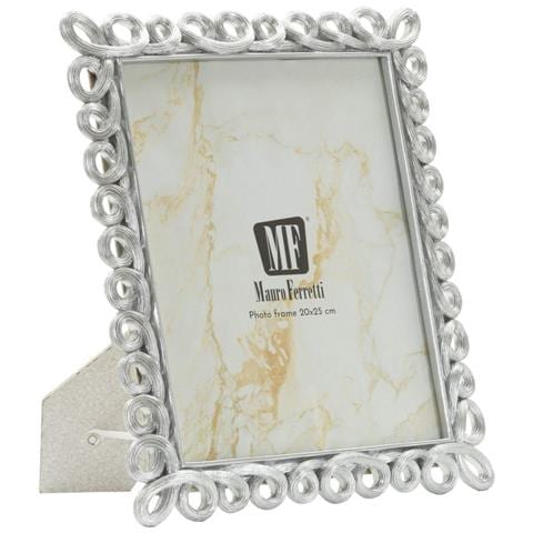 Cornice Portafoto Hollow Argento Con Decoro A Intrecci 20x25 Cm - Foto 1
