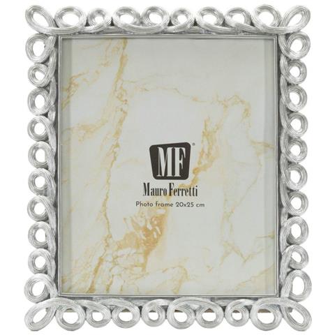 Cornice Portafoto Hollow Argento Con Decoro A Intrecci 20x25 Cm - Foto 2