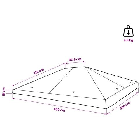 Copertura per Gazebo 300 x 400 cm Blu - Foto 6