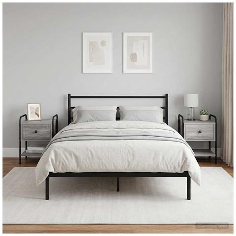 Armadio da Notte 2 pz Sonoma grigio 35 x 36,5 x 47 cm - Foto 2