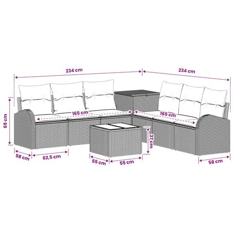 Set di divani 8 pz Beige e Grigio Chiaro - Foto 2