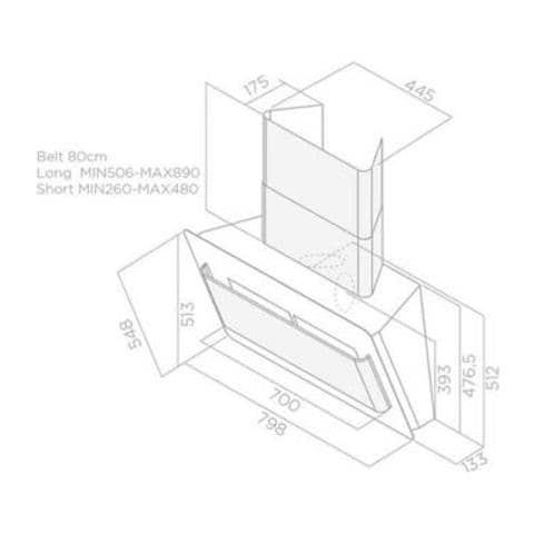 Cappa a Parete PRF0033852C Aspirante 80cm Colore Acciaio Inossidabile - Foto 4