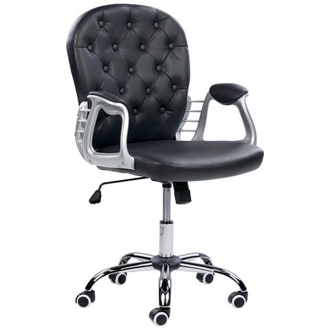 Sedia Da Ufficio In Similpelle Nera Princess - Foto 22