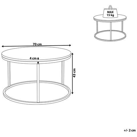 Tavolino Effetto Marmo Bianco Con Color Con Rame Coral - Foto 16