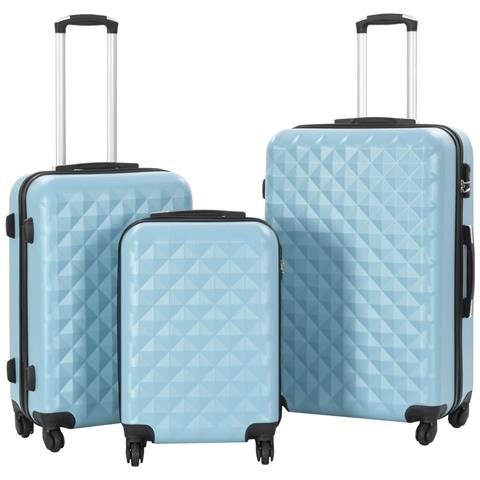 Set Trolley a Custodia Rigida 3 pz Blu in ABS - Foto 1