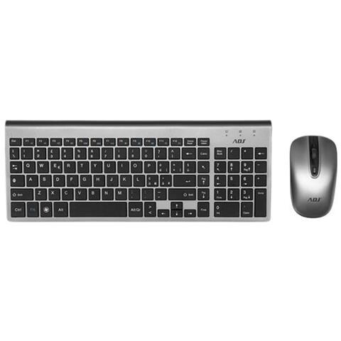 Kit Platinum Tastiera + Mouse Wireless KW10 QWERTY Italiano Colore Silver /Nero - Foto 1