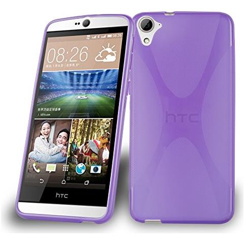 Htc Desire 826 Custodia Silicone Tpu Disegno X In Lila Orchidea - Morbida Cover Protettiva Super Sottile Con Bordo Protezione - Back Case Ultra Slim Gel Bumper Fina Antiurto Guscio Originale - Foto 1