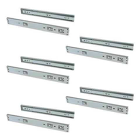 3051005 Guida Binario Con Cuscinetti A Sfere Ad Estrazione Totale E Chiusura Ammortizzata, Zincato, L 300mm, Set Di 5 Pezzi - Foto 1
