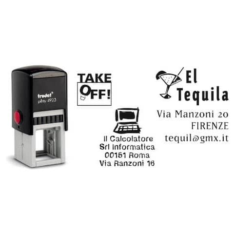 Timbro Autoinchiostrante Personalizzabile Printy 4923 In Plastica 30x30 Mm Nero - 69846 - Foto 1