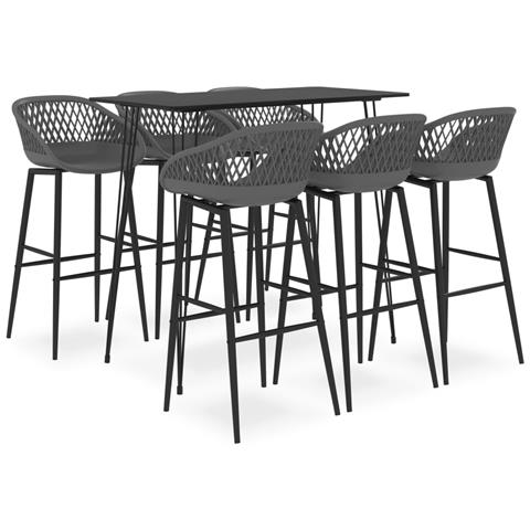 Set da Bar 7 pz Nero e Grigio - Foto 1