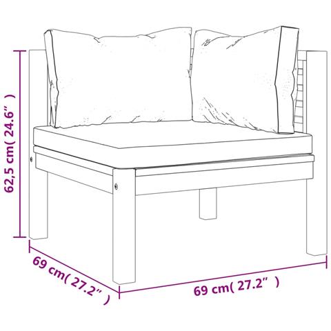 Set Divani da Giardino 5 pz con Cuscini in Massello di Acacia - Foto 2