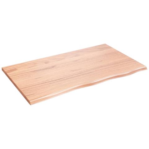 Piano Bagno Marrone Chiaro 100x60x2 cm Legno Massello Trattato - Foto 1