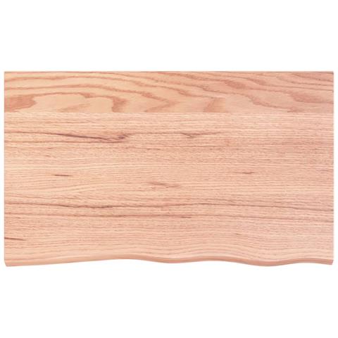 Piano Bagno Marrone Chiaro 100x60x2 cm Legno Massello Trattato - Foto 5