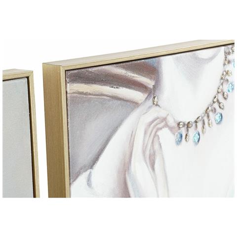 Quadro Dkd Home Decor Donna Tradizionale 102 X 4,5 X 102 Cm (2 Unità) - Foto 2