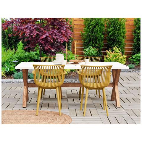 Set Di 4 Sedie Da Pranzo Giallo Pesaro - Foto 1