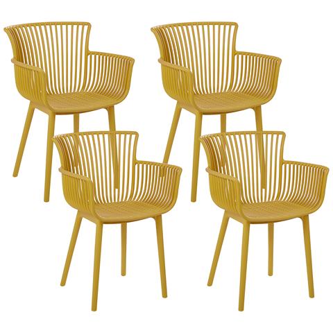 Set Di 4 Sedie Da Pranzo Giallo Pesaro - Foto 7