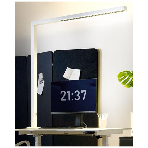 Lampada Da Tavolo Con Morsetto A Led Volans Con Dimmer Metallo Bianco - Foto 8