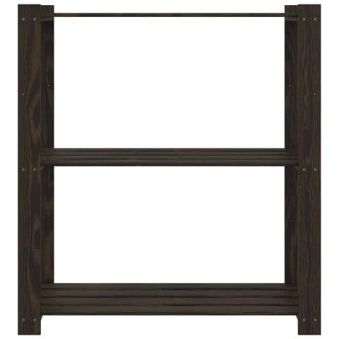 Scaffale A 3 Livelli Nero 80x38x90 Cm In Legno Massello Di Pino - Foto 3