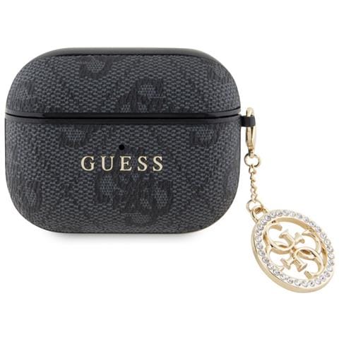 Cover Per Airpods Pro 4g Script Con Charm Brillante Ornato Da Strass, Nero - Foto 1