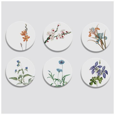 Sottobicchieri Tovaglietta Resistente Al Calore Assorbimento D'acqua Con Supporto Per Sottobicchiere 6 Pacchi Fiore Elegante - Foto 1