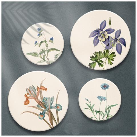 Sottobicchieri Tovaglietta Resistente Al Calore Assorbimento D'acqua Con Supporto Per Sottobicchiere 6 Pacchi Fiore Elegante - Foto 2