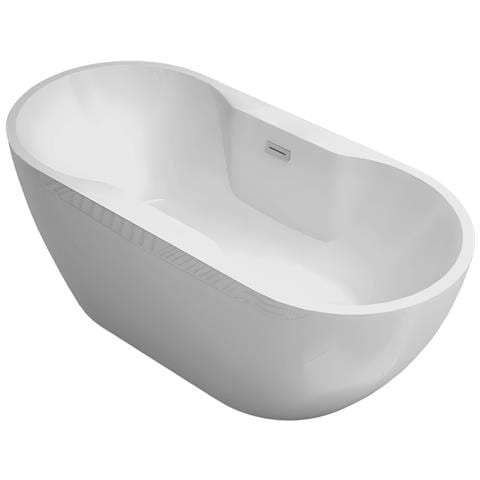 Vasca Da Bagno Free Standing Forma Ovale Acrilico Bianco Lucido 170 Cm *** Misure : 170x80x60 Cm - Foto 1