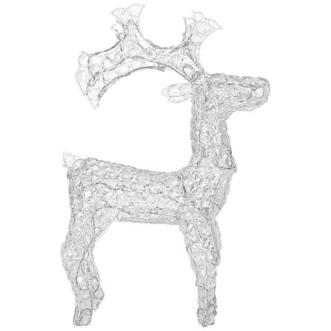 Renna Natalizia Luminosa 3d In Cristalli Acrilici 100 Led Bianco Caldo H. 70 Cm - Foto 5