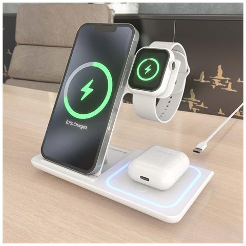ASCH-15W3WC044-W Caricabatterie per dispositivi mobili Auricolare, Telefono cellulare, Smartphone, Orologio intelligente Bianco USB Carica wireless Interno - Foto 7
