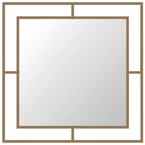 Specchio Quadrato Corner Con Doppia Cornice In Metallo Oro - Foto 1