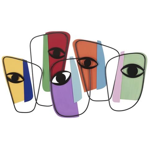 Decorazione In Metallo 3d Occhi 1 - Multicolore - Metallo - 120x2x72 Cm - Foto 1