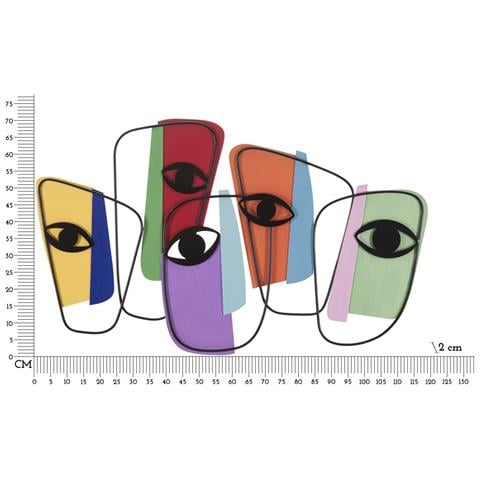 Decorazione In Metallo 3d Occhi 1 - Multicolore - Metallo - 120x2x72 Cm - Foto 6