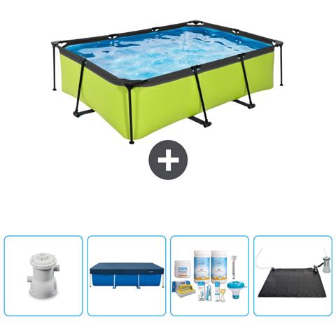Piscina Fuori Terra - Rettangolo - 220x150x65 Cm - Groen - Include Accessori Coordinati Cb62 - Foto 1