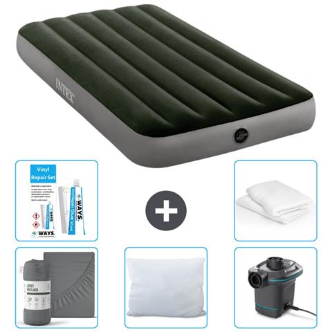 Set Materassino Gonfiabile - 191x99x25 Cm - Verde - Include Accessori Coordinati Cb10 - Foto 1