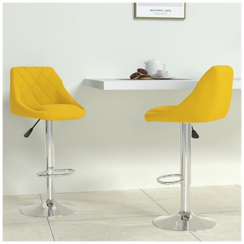 Sgabelli Da Bar 2 Pz Giallo Senape In Velluto - Foto 8