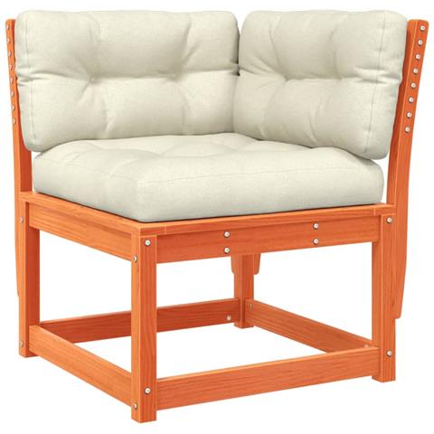 Lusso Casadino - Set Salotto Giardino 4pz Con Cuscini Marrone Cera Massello Pino - Foto 2