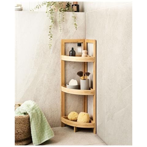 Scaffalatura Ad Angolo Illampu Legno Di Bambù Marrone Chiaro - Foto 1