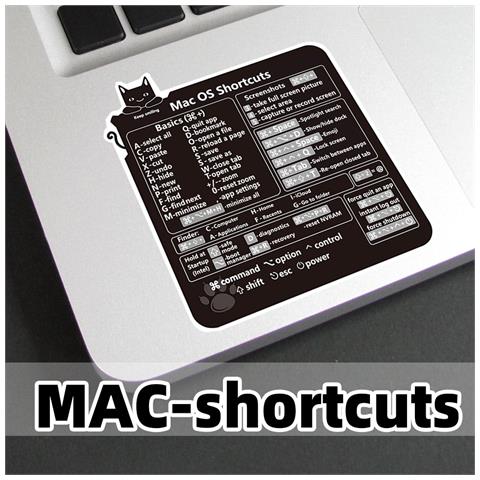 Adesivi Per Tastiera Con Scorciatoie Mac Black - Foto 3